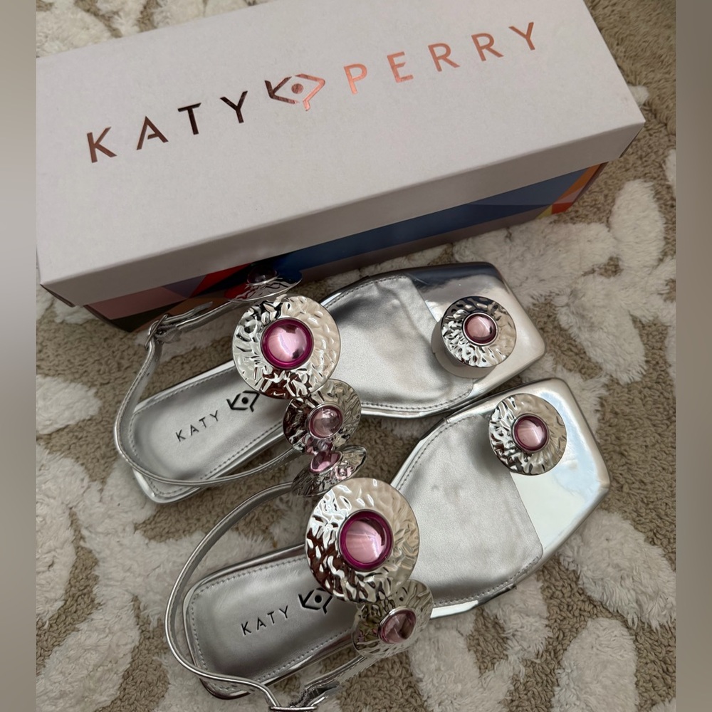 Katy Perry Silver and Pink Sandals